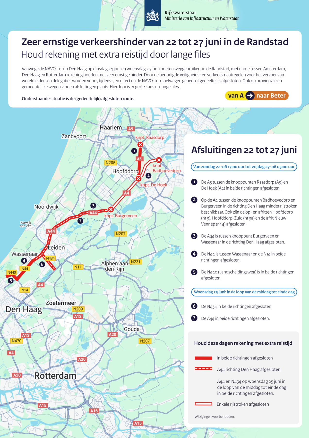 afbeelding wegafsluiting NAVO-top