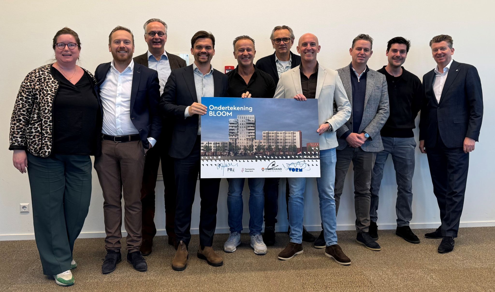 Volgende stap voor BLOOM Haarlem: Pré Wonen, VORM en Ouwehand Bouwen & Ontwikkelen tekenen voor koop en realisatie